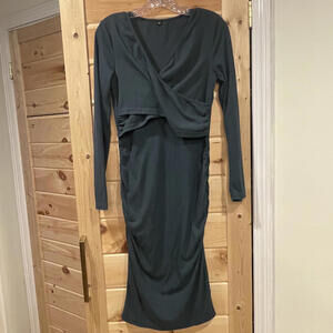 Women's Long Sleeve Midi Dress - Size M